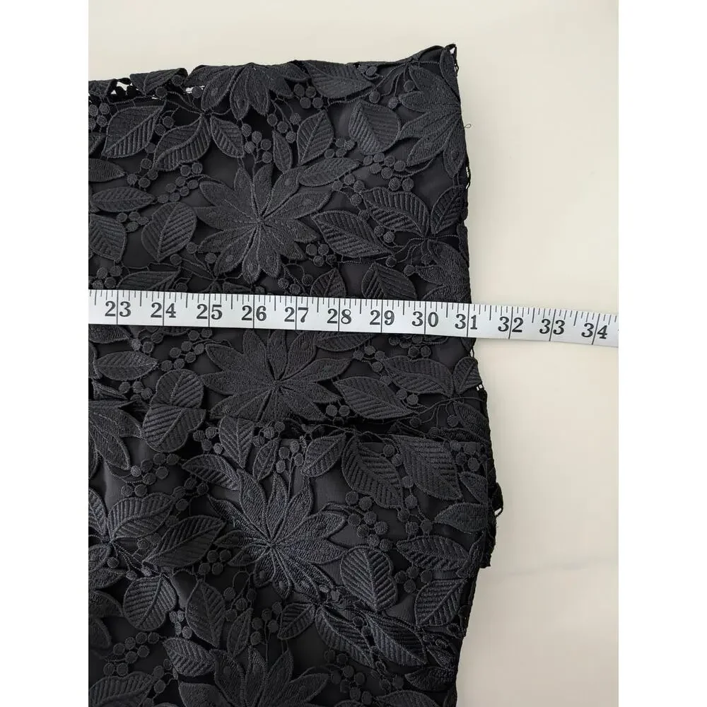 Women's Alice & Olivia Black Lace Romper Junie Cold Shoulder Back Zip Size 4 - Picture 10 of 10